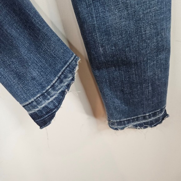 Madewell 10" High Rise Skinny Jeans Drop Step Hem 24P Blue Distressed Denim - Picture 9 of 10